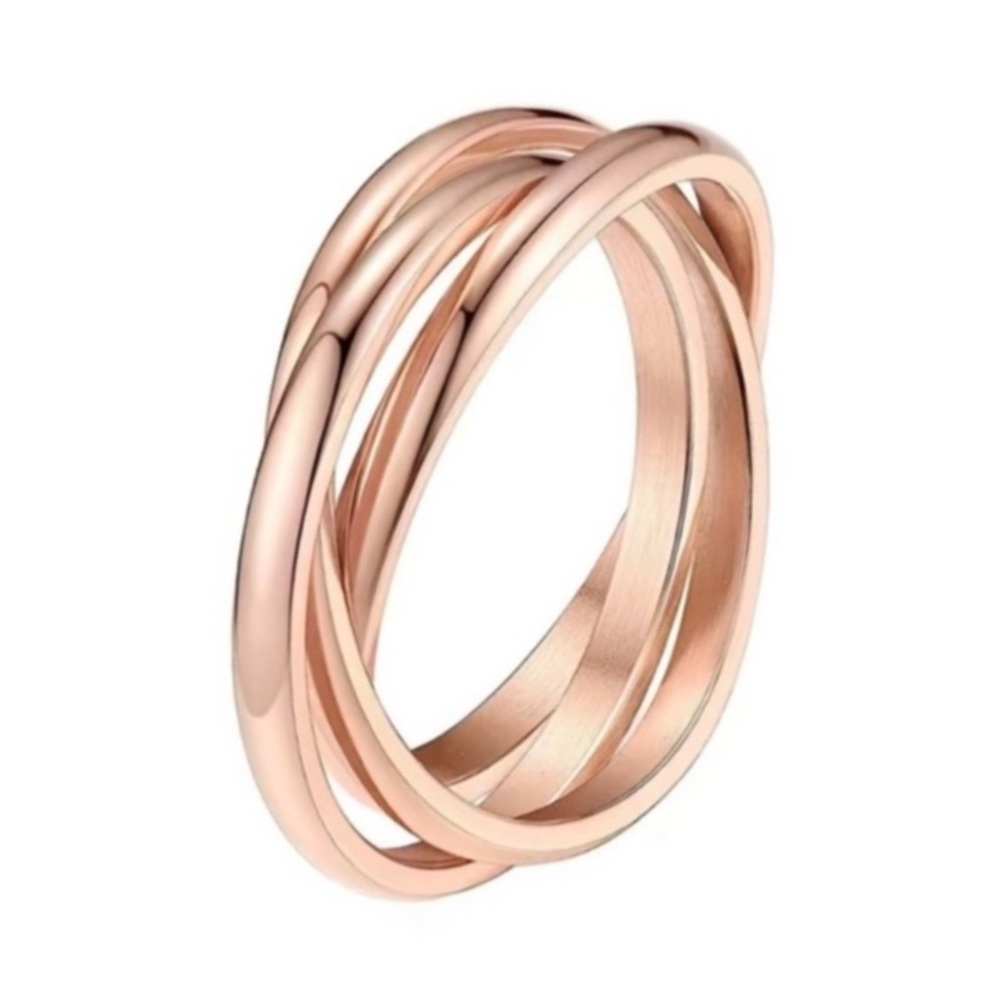 Rose Gold Interconnected Anxiety Fidget Rings - Picture 5 of 9